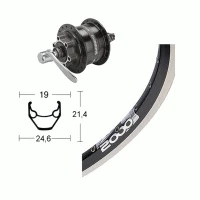 Ryde - Rigida Roue Avant 700 Mm Avec Moyeu Dynamo Shimano DH-3D30 Pour Frein à Disque 6 Trous Et Jante Rigida Zac 2000 Disc