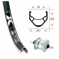 Ryde - Rigida Roue Avant 24 Pouces Avec Moyeu Dynamo Shimano DH-3N20 Et Jante Ryde X-Star 19